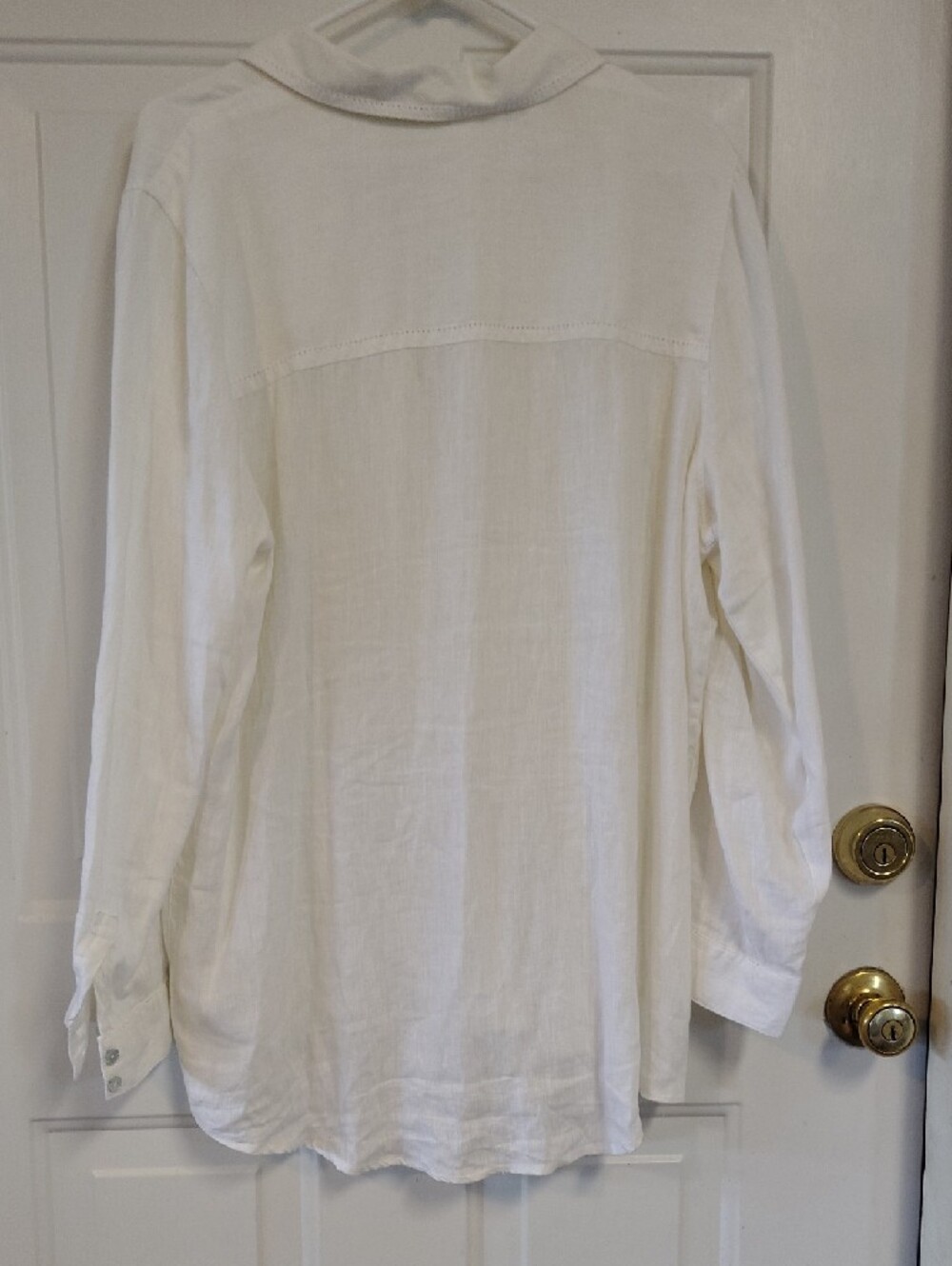 Joie White Linen Button-Up Cover Up Blouse - Picture 4 of 4